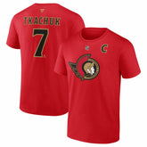 Brady Tkachuk Ottawa Senators - Fanatics Captain's Patch Authentic Stack Name & Number T-Shirt Red