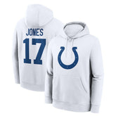 Daniel Jones Indianapolis Colts Player Name & Number Fleece Hoodie White - Nike