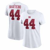 Cam Skattebo New York Giants Women's Name & Number T-Shirt White - Nike