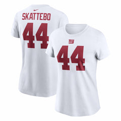 Cam Skattebo New York Giants Women's Name & Number T-Shirt White - Nike