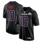 Drake Maye New England Patriots Super Bowl LX Patch Carbon Fashion Game Jersey Black - Nike