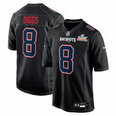 Stefon Diggs New England Patriots Super Bowl LX Patch Carbon Fashion Game Jersey Black - Nike