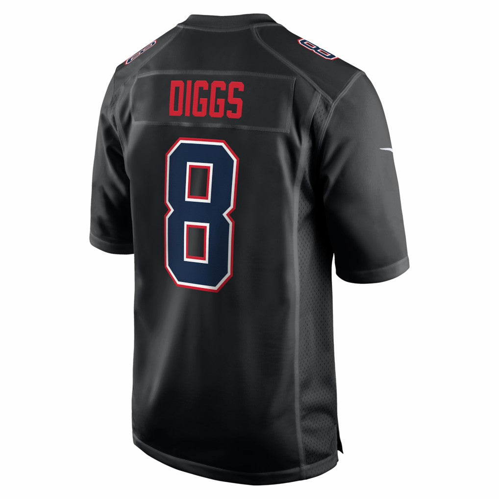 Stefon Diggs New England Patriots Super Bowl LX Patch Carbon Fashion Game Jersey - Black | NFL Jerseys