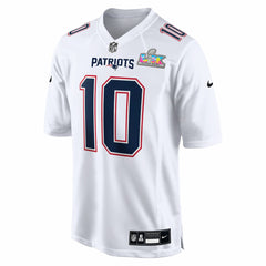 Drake Maye New England Patriots Super Bowl LX Patch Tundra Fashion Game Jersey White - Nike
