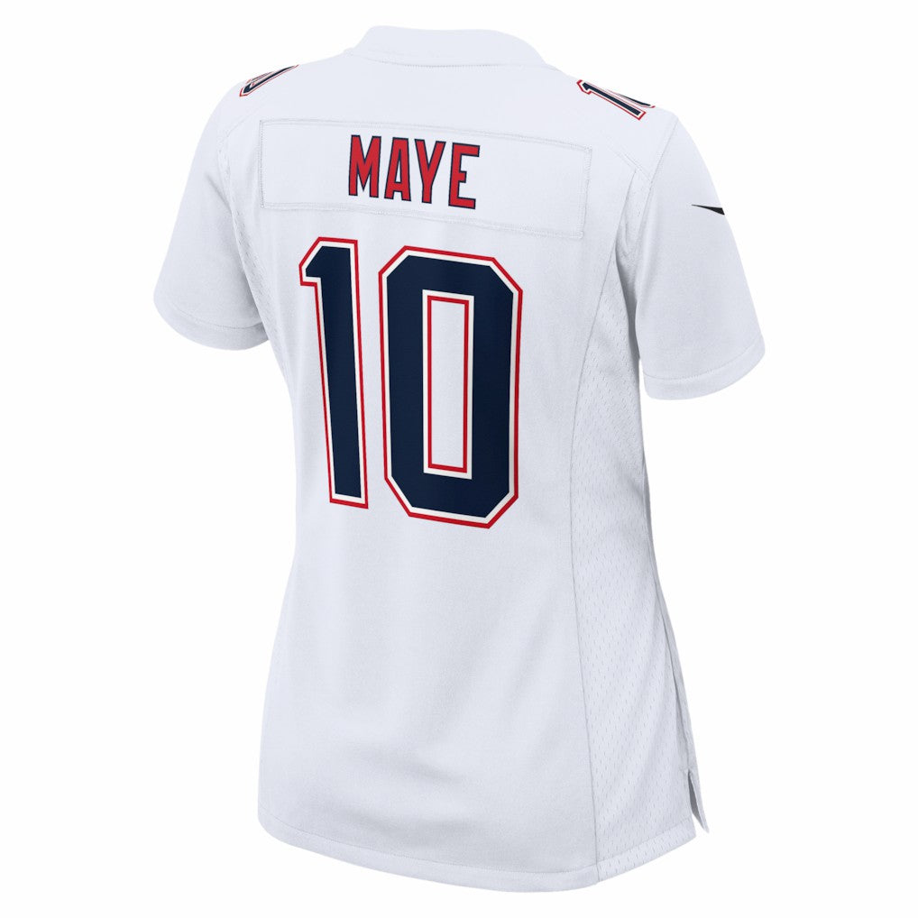 Drake Maye New England Patriots Women's Super Bowl LX Patch Tundra Fashion Game Jersey - White | NFL Jerseys