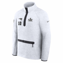 Drake Maye New England Patriots Super Bowl LX Opening Night Tech Fleece Half-Zip Sweatshirt Gray - Nike