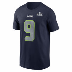 Kenneth Walker III Seattle Seahawks Super Bowl LX Patch Name & Number T-Shirt College Navy - Nike