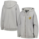 Minnesota Vikings The Wild Collective Women's Faux Fur Lined Tri-Blend Full-Zip Hoodie Gray - NFL