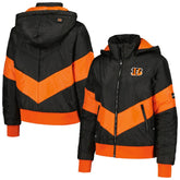 Cincinnati Bengals The Wild Collective Women's Puffer Full-Zip Hoodie Black - NFL