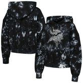 Minnesota Vikings The Wild Collective Women's Tie-Dye Cropped Pullover Hoodie Black - NFL