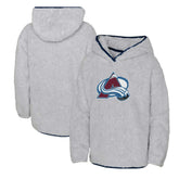 Colorado Avalanche - Girls Youth Ultimate Teddy Fleece Pullover Hoodie Heather Gray