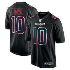 Drake Maye New England Patriots Fashion Game Jersey Carbon Black - Nike