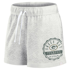 Green Bay Packers Women's Vintage Badge Shorts Oatmeal - Fanatics