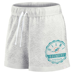 Miami Dolphins Women's Vintage Badge Shorts Oatmeal - Fanatics