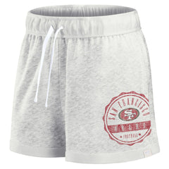 San Francisco 49ers Women's Vintage Badge Shorts Oatmeal - Fanatics