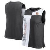 Cincinnati Bengals FanaticsWomen's Script Color Block Tank Top Black/White - Fanatics