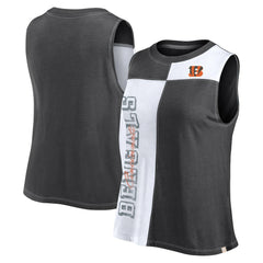 Cincinnati Bengals FanaticsWomen's Script Color Block Tank Top Black/White - Fanatics