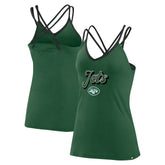 New York Jets Women's Go For It Strappy Crossback Tank Top Green - Fanatics