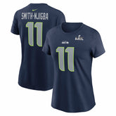 Jaxon Smith-Njigba Seattle Seahawks Women's Super Bowl LX Patch Name & Number T-Shirt College Navy - Nike