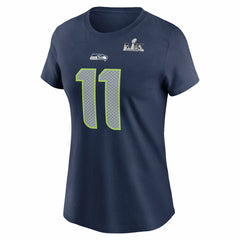 Jaxon Smith-Njigba Seattle Seahawks Women's Super Bowl LX Patch Name & Number T-Shirt College Navy - Nike