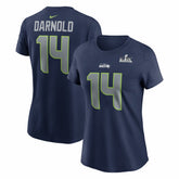 Sam Darnold Seattle Seahawks Women's Super Bowl LX Patch Name & Number T-Shirt College Navy - Nike