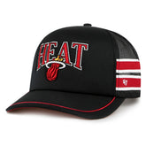 47 brand - Miami Heat '47 Sidebrand Stripes Trucker Adjustable Hat - Black