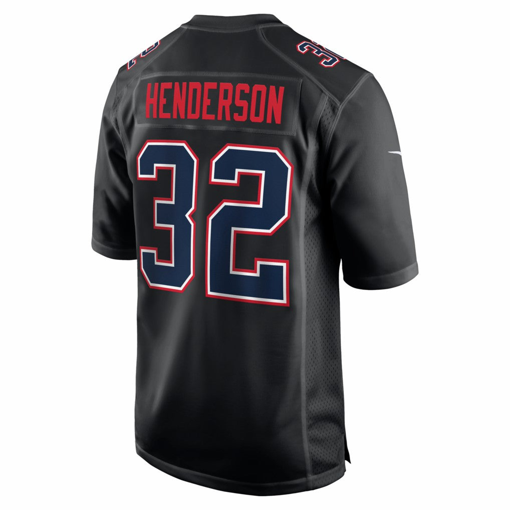 TreVeyon Henderson New England Patriots Super Bowl LX Patch Carbon Fashion Game Jersey - Black | NFL Jerseys
