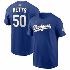 Mookie Betts Los Angeles Dodgers Nike 2026 Gold Collection Name & Number T-Shirt Sale