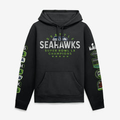 Seattle Seahawks Super Bowl LX Champions Banner Year Hoodie Black - Fanatics