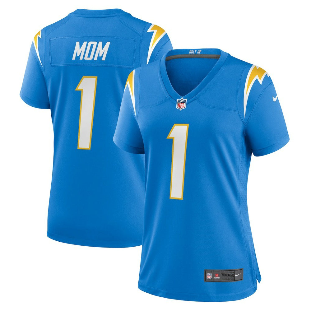 Number 1 Mom Los Angeles Chargers Women's Game Jersey Powder Blue - Nike