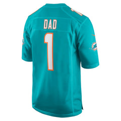 Number 1 Dad Miami Dolphins Game Jersey Aqua - Nike