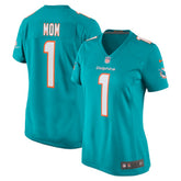 Number 1 Mom Miami Dolphins Women's Game Jersey Aqua - Nike