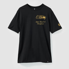 Seattle Seahawks Super Bowl LX Champions USA 250 NFL Gold Standard T-Shirt Black - Fanatics