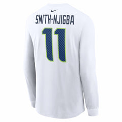 Jaxon Smith-Njigba Seattle Seahawks Super Bowl LX Champions Patch Name & Number Long Sleeve T-Shirt White - Nike
