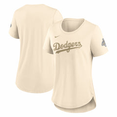 Los Angeles Dodgers Nike Women's 2026 Gold Collection Tri-Blend Wordmark T-Shirt Sale