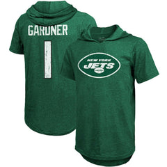Ahmad Sauce Gardner New York Jets Majestic Threads Player Name & Number Tri-Blend Hoodie T-Shirt Heather Green - NFL