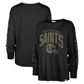 New Orleans Saints '47 Women's Tom Cat Lightweight Long Sleeve T-Shirt Black - 47 brand