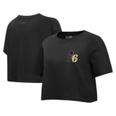 NBA - Philadelphia 76ers Pro Standard Women's Holiday Glam Boxy T-Shirt - Black