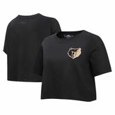 NBA - Memphis Grizzlies Pro Standard Women's Holiday Glam Boxy T-Shirt - Black
