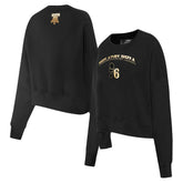 NBA - Philadelphia 76ers Pro Standard Women's Glam Cropped Pullover Sweatshirt - Black