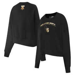 NBA - Philadelphia 76ers Pro Standard Women's Glam Cropped Pullover Sweatshirt - Black
