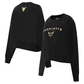 NBA - Charlotte Hornets Pro Standard Women's Glam Cropped Pullover Sweatshirt - Black