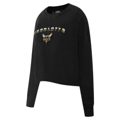 NBA - Charlotte Hornets Pro Standard Women's Glam Cropped Pullover Sweatshirt - Black