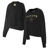 NBA - Toronto Raptors Pro Standard Women's Glam Cropped Pullover Sweatshirt - Black