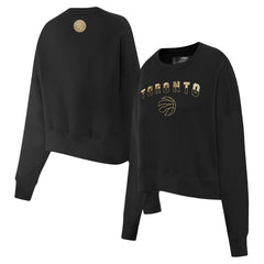 NBA - Toronto Raptors Pro Standard Women's Glam Cropped Pullover Sweatshirt - Black