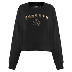 NBA - Toronto Raptors Pro Standard Women's Glam Cropped Pullover Sweatshirt - Black