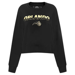NBA - Orlando Magic Pro Standard Women's Glam Cropped Pullover Sweatshirt - Black