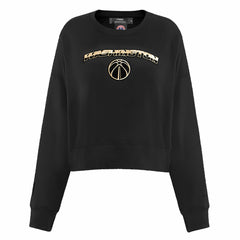 NBA - Washington Wizards Pro Standard Women's Glam Cropped Pullover Sweatshirt - Black