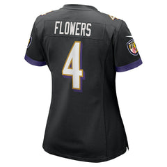 Zay Flowers Baltimore Ravens Women's Alternate Game Jersey Black - Nike