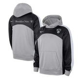 Nike - Brooklyn Nets Authentic Starting Five Force Performance Pullover Hoodie - Silver/Black